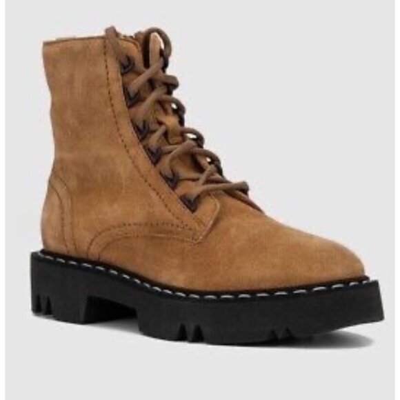 Aquatalia Harlyn Whiskey Suede Lace-Up Boot s size 5.5